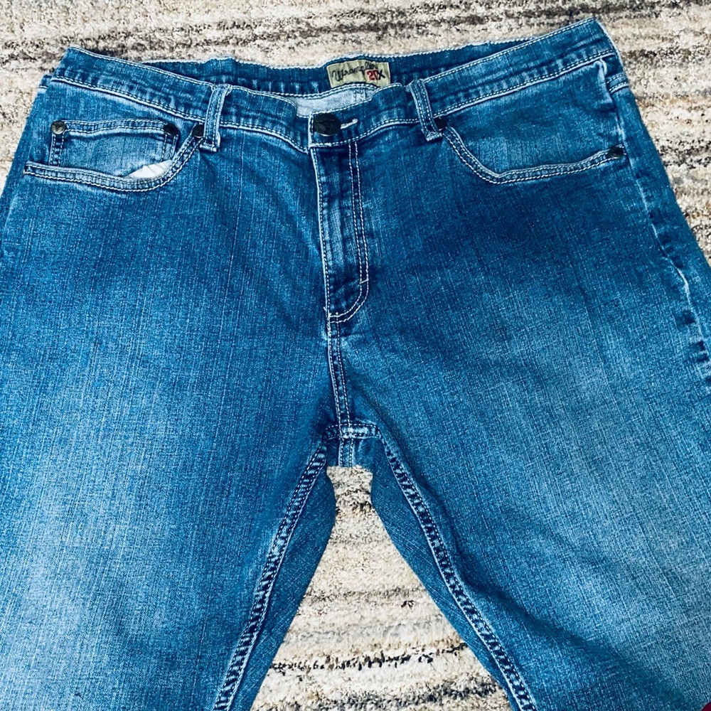 Wrangler Men's Straight Leg Blue Denim Jeans (10)